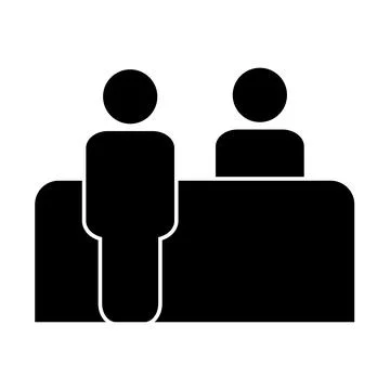 Customer service desk vector icon. Reception symbol for graphic design, log.. Stock Illustration