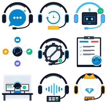 Customer Service Element Support And Helpdesk Vector Design Commercial Visu.. 库存插图
