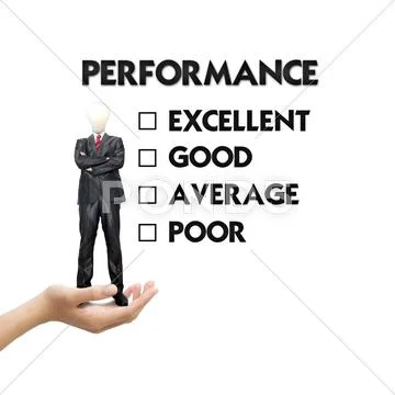 Customer service evaluation form with business man selecting the choice Stock Illustration