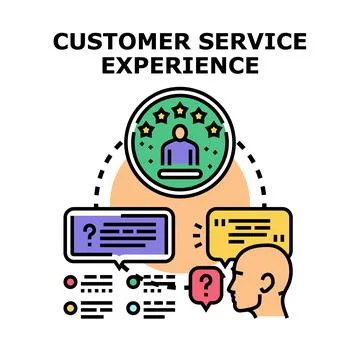 Customer service experience receiving support and feedback rating Stock Illustration