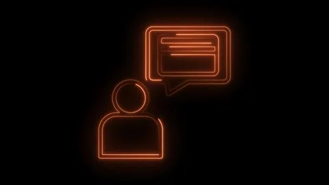 Customer service feedback person thinking glowing orange neon style animation Stock Footage 309910907