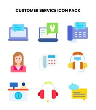Customer Service Flat Graphics Icons Pack Stock Illustration