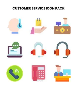 Customer Service Flat Graphics Icons Pack Stock Illustration