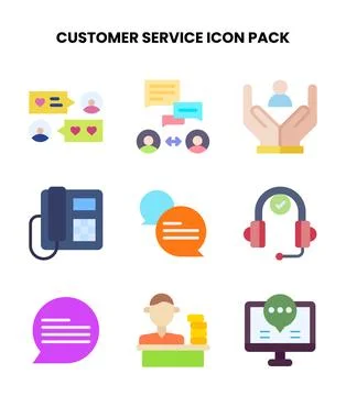 Customer Service Flat Graphics Icons Pack Stock Illustration