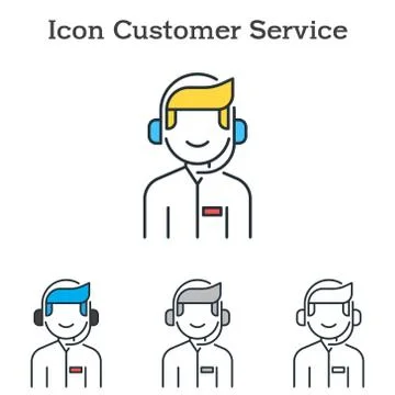 Customer Service flat icon design for info graphics and businesses Stock Illustration