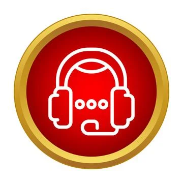 Customer service headset icon symbolizing support and communication Stock Illustration
