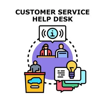 Customer service help desk providing assistance operations Stock Illustration