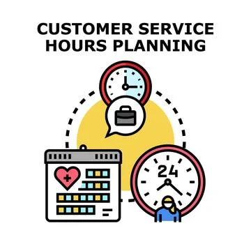 Customer service hours planning delivering optimal assistance Illustration
