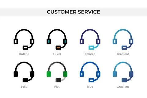 Customer Service icon in different style. Customer Service vector icons des.. Stock Illustration