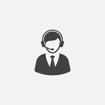 Customer service icon flat design, people icon, call center icon Stock Illustration