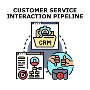 Customer service interaction pipeline concept vector illustration イラスト素材