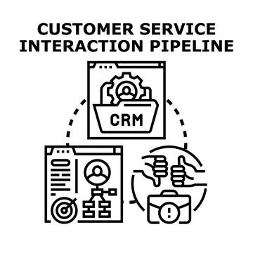 Customer service interaction pipeline concept vector illustration Stock Illustration