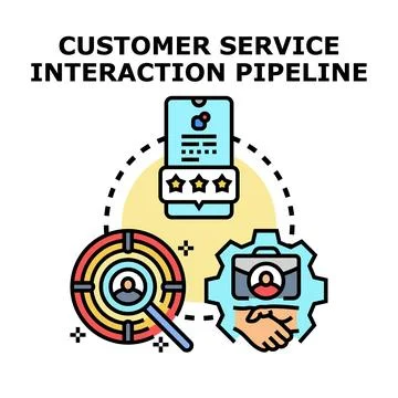 Customer service interaction pipeline vector concept 库存插图