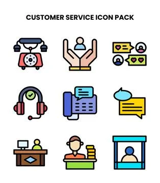 Customer Service Lineal Color Vector Icons Pack Stock Illustration