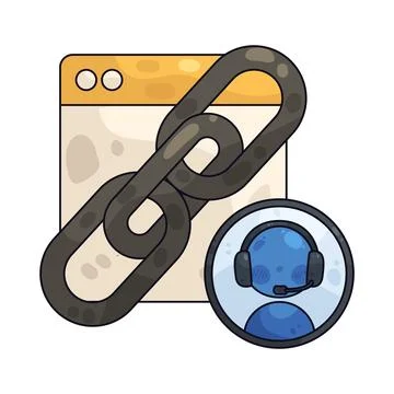Customer service link illustration Stock Illustration