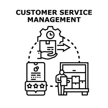 Customer service management system creating excellent client experience Stock Illustration
