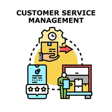 Customer service management system creating excellent client experience Stock Illustration