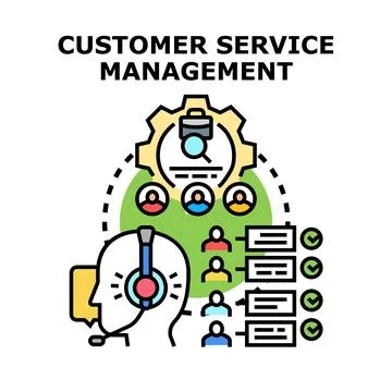 Customer service management workflow process concept Stock Illustration
