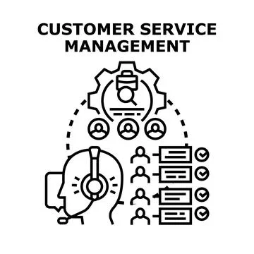 Customer service management workflow process concept イラスト素材