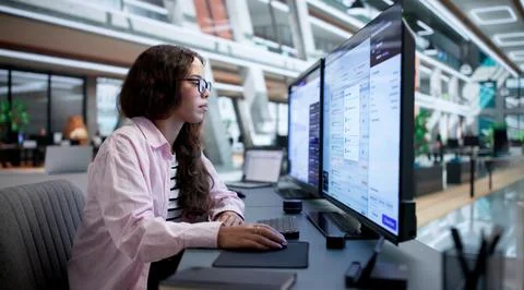 Customer Service Manager Analyzes Complaint Workflow Using Advanced Software  Stock Photos