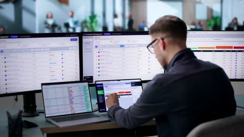 Customer Service Manager Analyzing Complaint Trends On Laptop Stock Footage 340397667