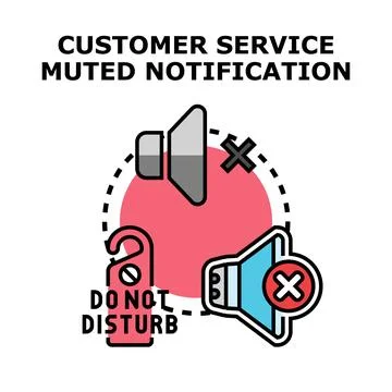 Customer service muted notification icon concept Stock Illustration
