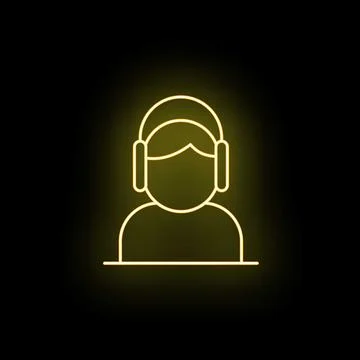 Customer service operator neon line icon support Stock-Illustration