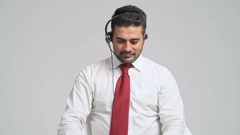 Customer service operator portrait. Stock Footage 94352747