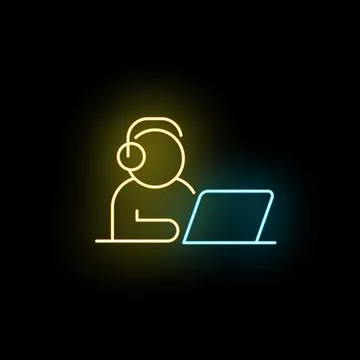 Customer service operator providing online support icon Stock Illustration