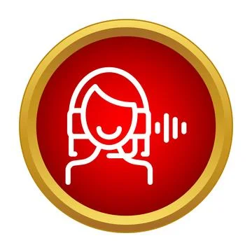 Customer service operator receiving call in headset icon Illustrazione stock