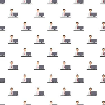 Customer service operator repeating pattern background concept Stockillustratie