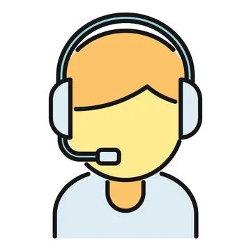Customer service operator wearing a headset for support Stock Illustration