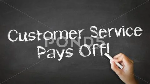 Customer service pays off chalk illustration Stock Photos