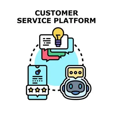 Customer service platform offering automated support solutions Stock Illustration