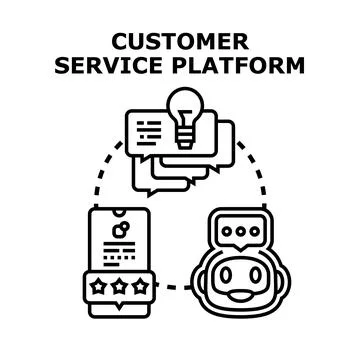 Customer service platform offering automated support solutions Stock Illustration