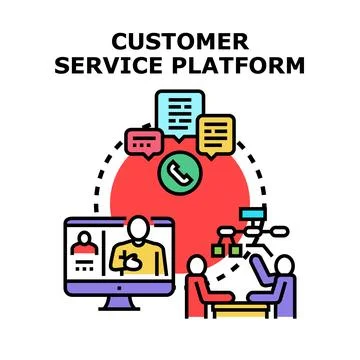 Customer service platform providing digital communication and support イラスト素材