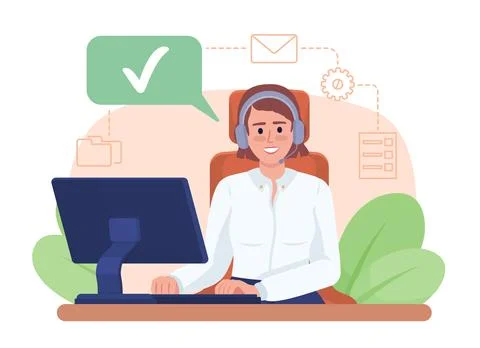 Customer service problem-solving skill 2D vector isolated illustration Stock Illustration