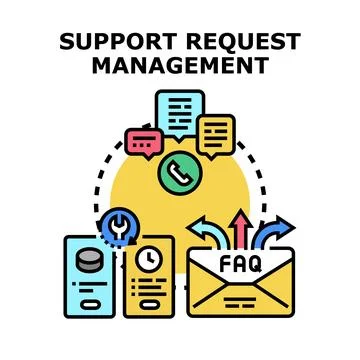 Customer service receiving requests and providing technical assistance Stock Illustration