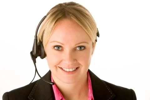 Customer service representative with headset Stock Photos