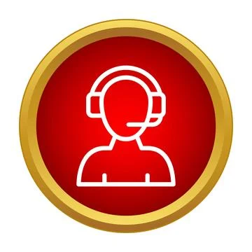 Customer service representative icon for online support Stock Illustration
