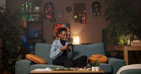 Customer service representative or call center agent African woman wearing Stock Footage 245148002