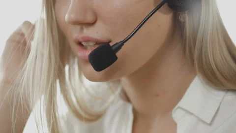 Customer service representative talking with client Stock Footage 108607022