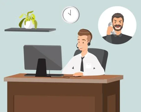 Customer service representative vector flat illustration Stock Illustration