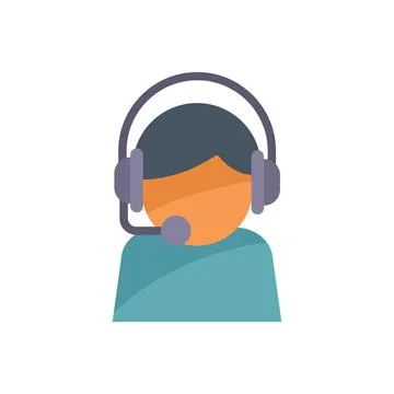 Customer service representative wearing headset assisting clients Stock Illustration