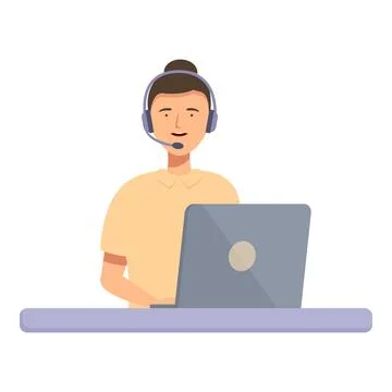 Customer service representative at work Stock Illustration