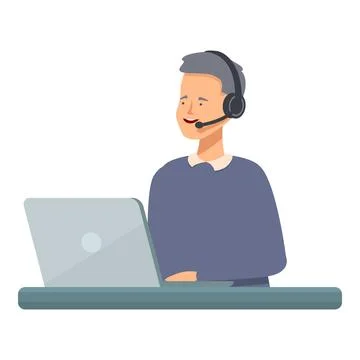 Customer service representative working at desk Stock Illustration