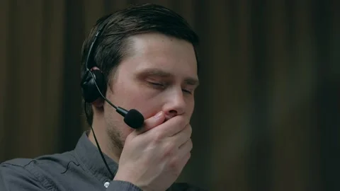 Customer service representative working at night. Stock Footage 168983348