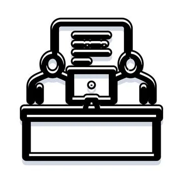Customer service representatives working at help desk Stock Illustration