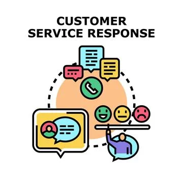 Customer service response and feedback survey concept Stock Illustration