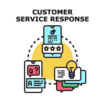 Customer service response communication and feedback cycle 库存插图